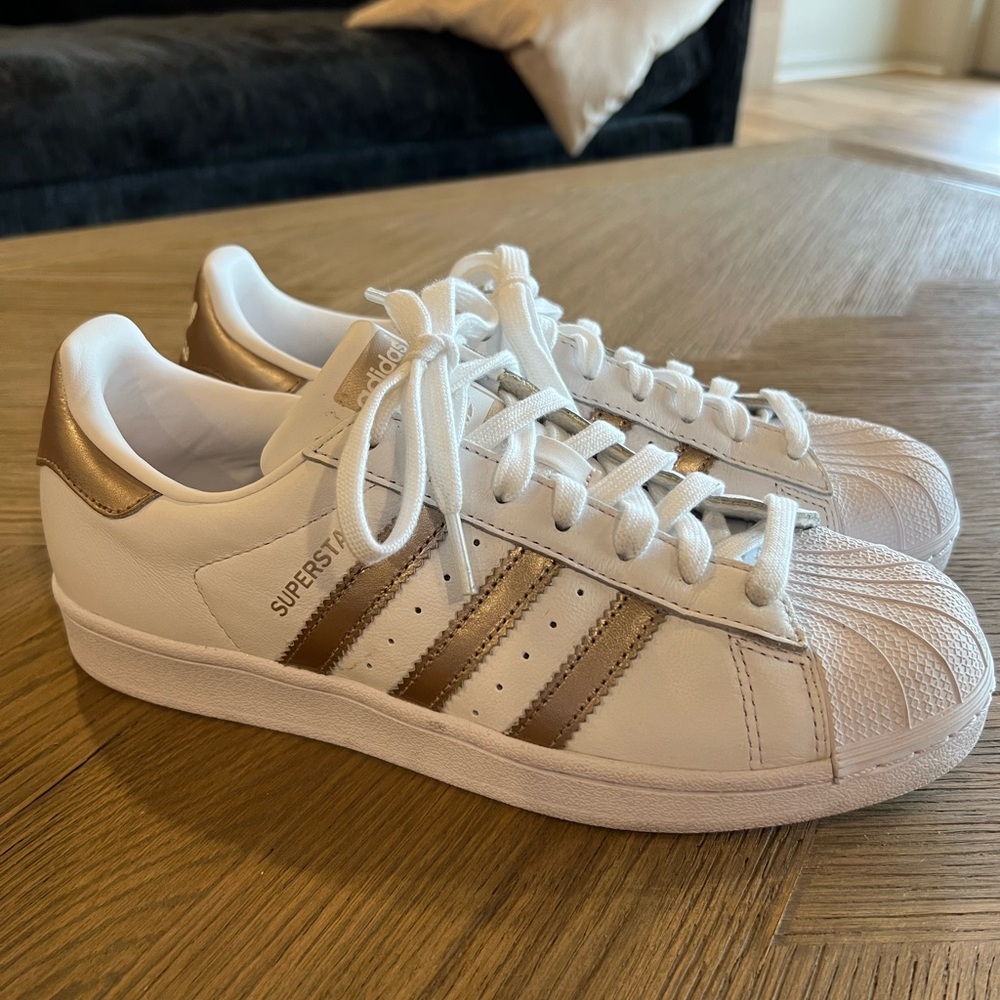 Adidas Women’s Superstar Sneakers in Gold